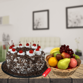 Black forest with 3KG  fruits basket