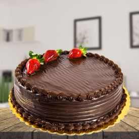 1 Kg Chocolate Cake,12pcs Mixed  Flowers and 6 pcs Balloons