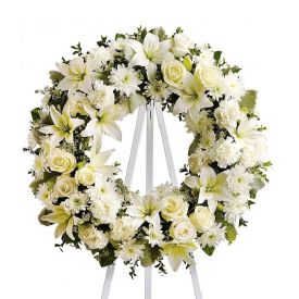 white roses with white  carnation