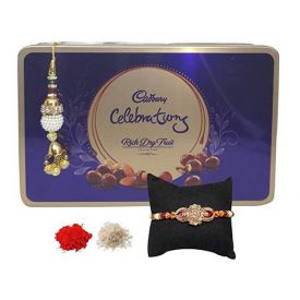 Cadbury Celebrations Rich Dry Fruits Box With Set Of 2 Bhaiya Bhabhi  Rakhi