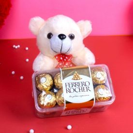 Teddy Bear with  Ferrero rocher