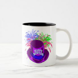 New Year's Hat And Fire Works Mug