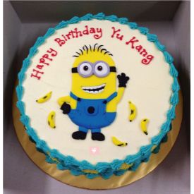 minions fresh cream  cake