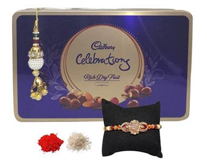 Cadbury Celebrations Rich Dry Fruits Box With Set Of 2 Bhaiya Bhabhi  Rakhi