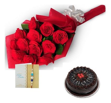 Roses With Rakhi