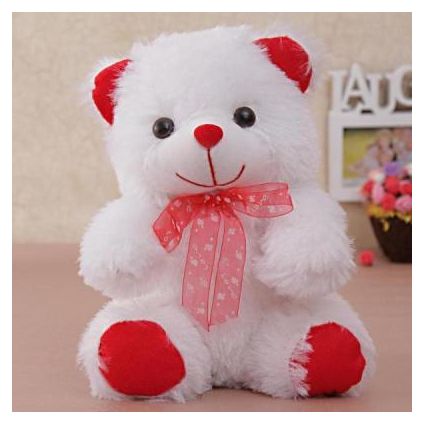 Cute Furry White Teddy Bear Soft Toy
