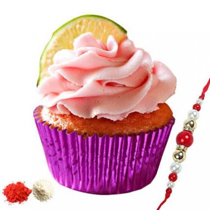 Strawberry Cup Cakes with Rakhi